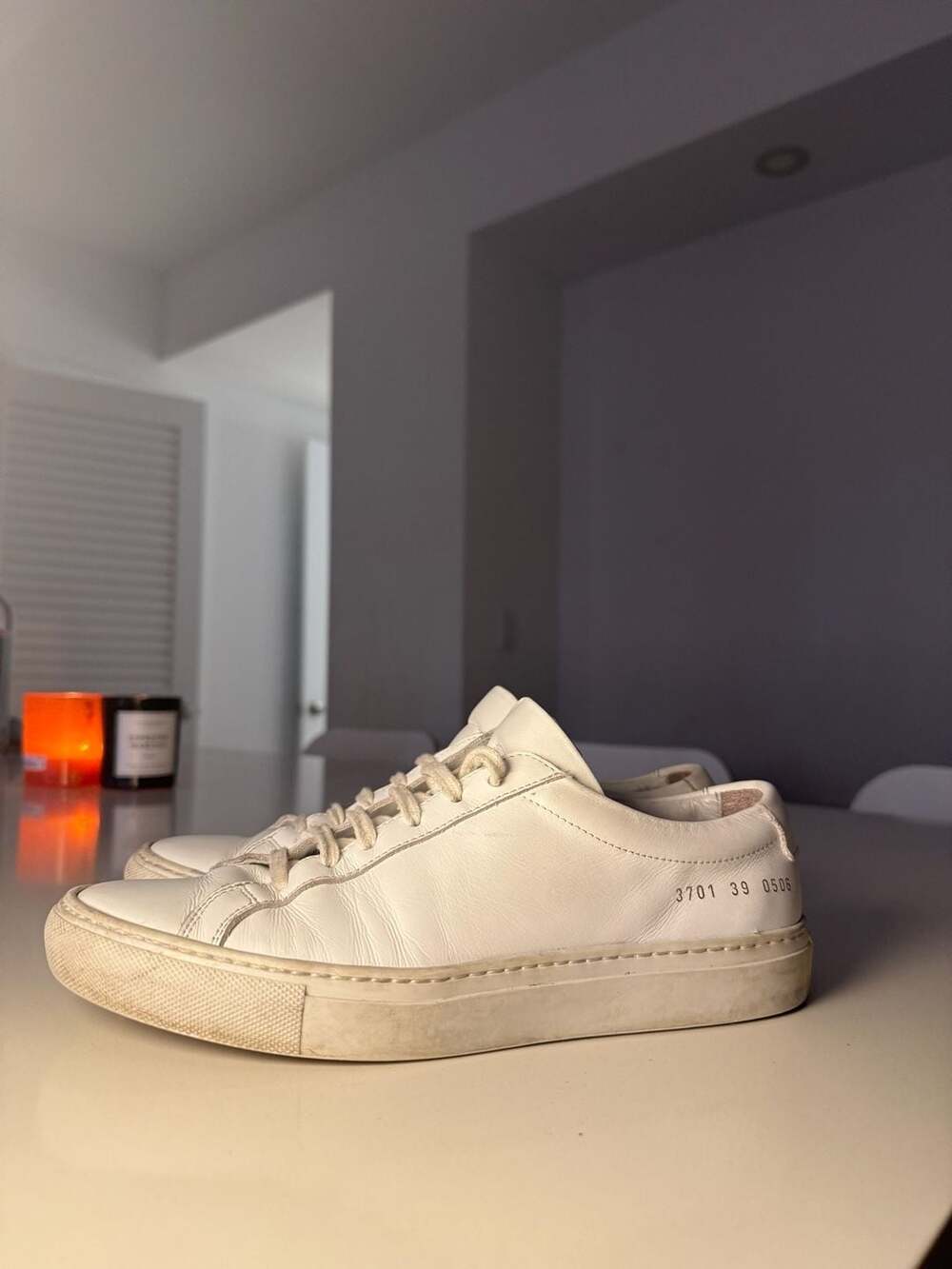 Common Projects achille white leather sneakers size 42